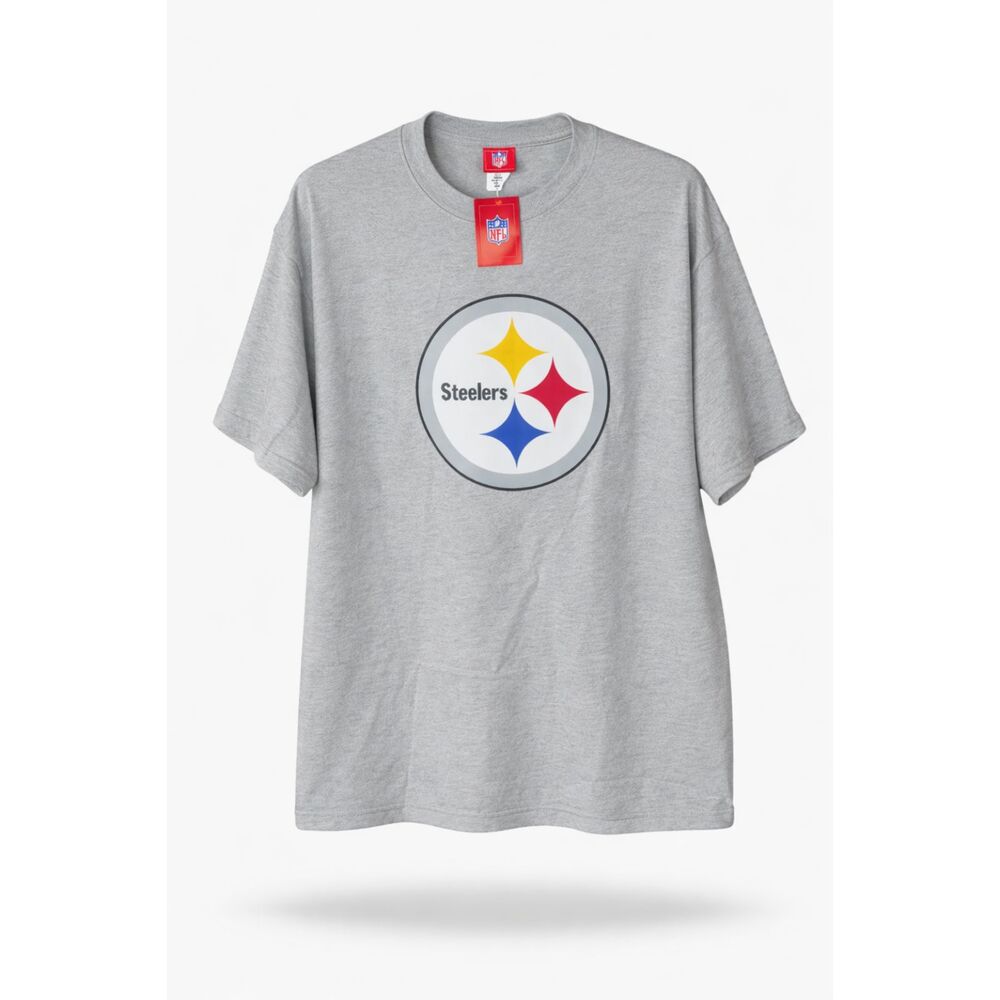 NFL Pittsburg Steelers LARGE Basic Casual S Sleeve T-Shirt Tee Gray NWT